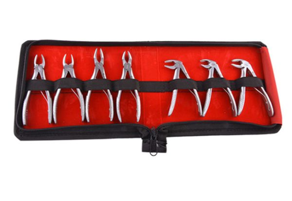 GDC Extraction Forceps Pedo Set Of 7 In Pouch Standard (EFPSP7) - Dentalstall India