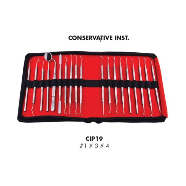 Gdc Conservative kit Instruments Set Of 19 In Pouch (CIP19) - Dentalstall India