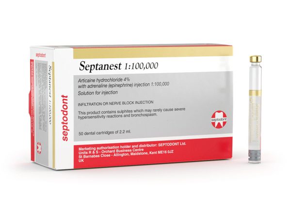 Septodont Septanest 4% Articaine With 1:100,000 Epinephrine - Dentalstall India