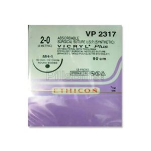 VP 2317 Ethicon Vicryl Absorbable Surgical Sutures (MH-1 30MM 1/2 Circle Round Bodied) - Dentalstall India