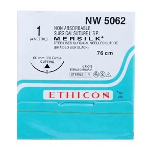 Ethicon Mersilk #1 Black Braided Suture - 76cm(Nw5062) Pack of 12 - Dentalstall India