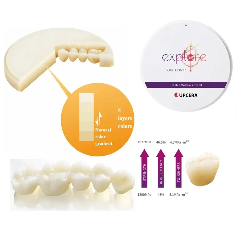 Upcera Dental Zirconia Blanks Explore Functional (Shade A3) - Dentalstall India Upcera Dental Zirconia Blanks Explore Functional (Shade A3) - Dentalstall India