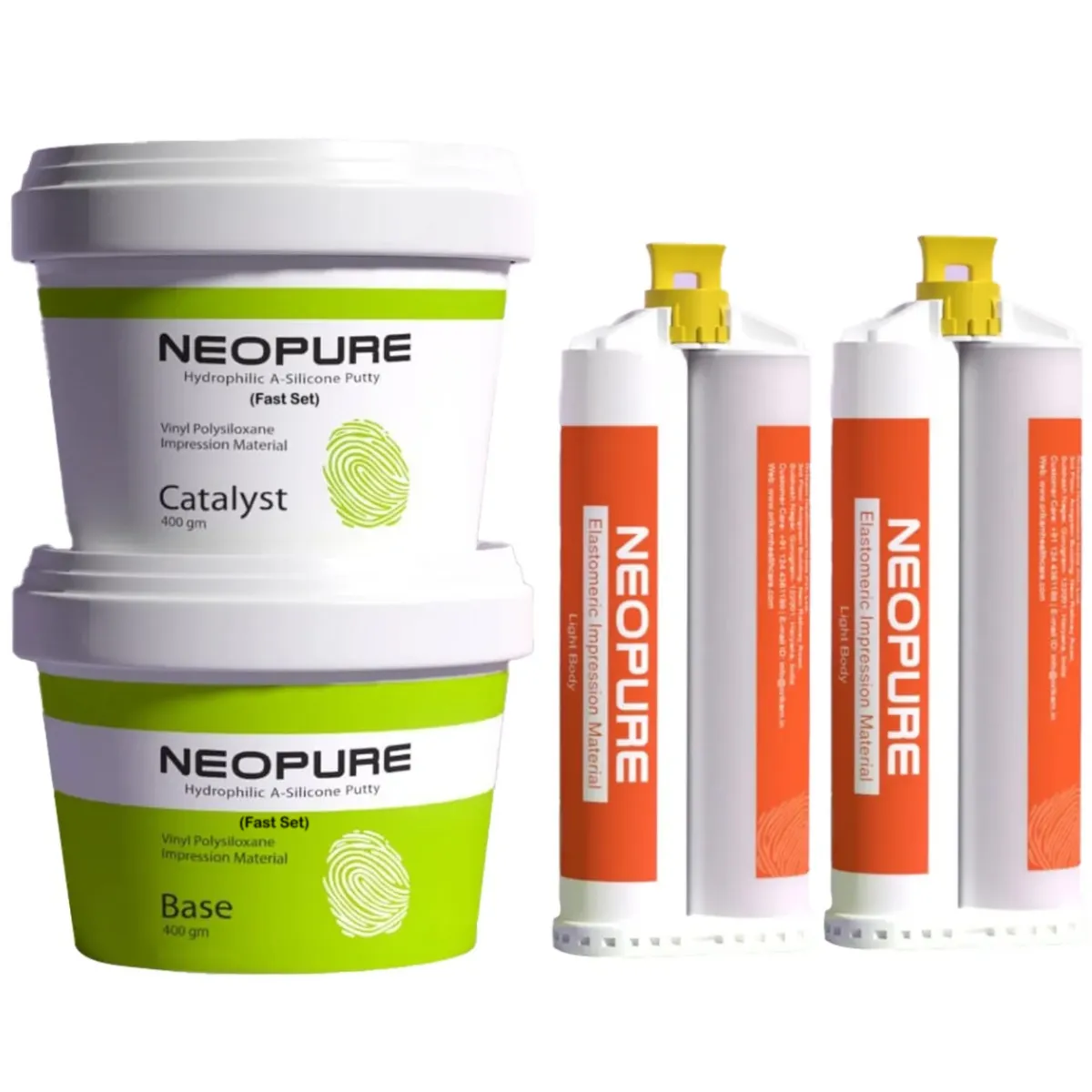 Neoendo Neopure Hydrophilic A-Silicon Putty + Light Body Kit (Fast Set) - Dentalstall India Neoendo Neopure Hydrophilic A-Silicon Putty + Light Body Kit (Fast Set) - Dentalstall India