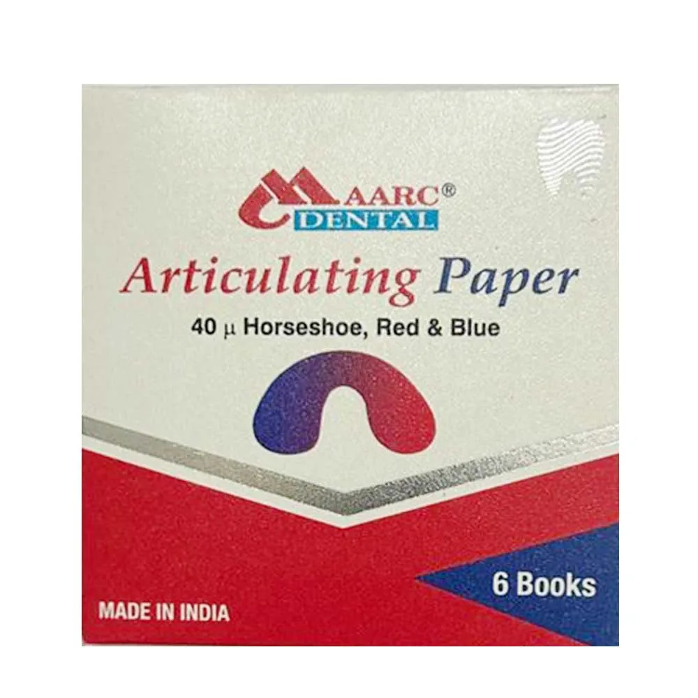 Maarc Articulating Paper (Horseshoe Shape) 40µ Microns - Dentalstall India Maarc Articulating Paper (Horseshoe Shape) 40µ Microns - Dentalstall India