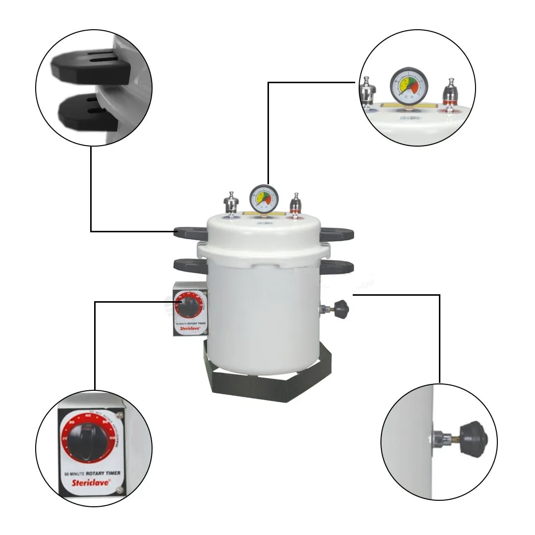 Life Steriware Dental Autoclave With Rotary Timer in Epoxy Finish - Dentalstall India Life Steriware Dental Autoclave With Rotary Timer in Epoxy Finish - Dentalstall India