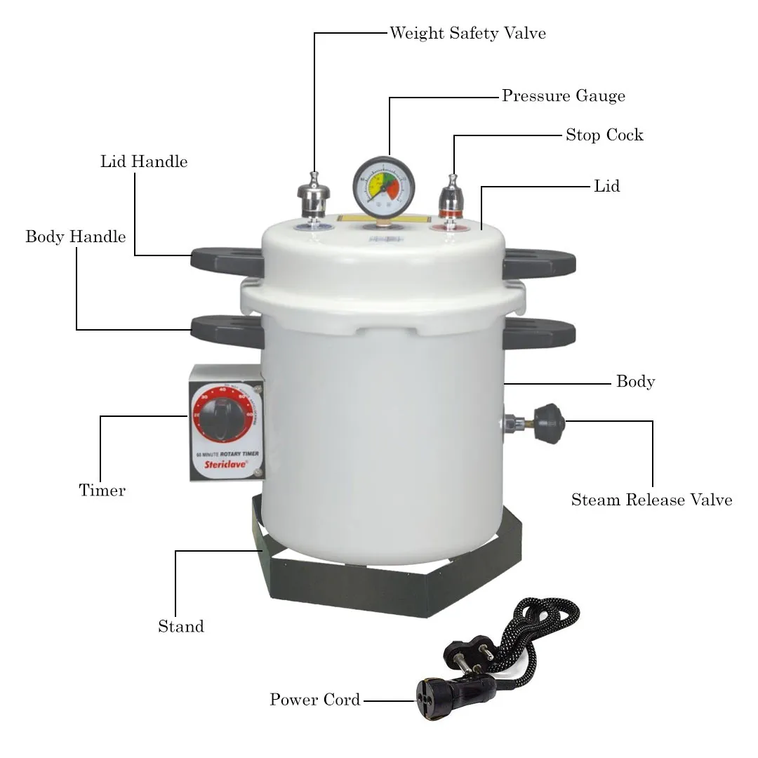 Life Steriware Dental Autoclave With Rotary Timer in Epoxy Finish - Dentalstall India Life Steriware Dental Autoclave With Rotary Timer in Epoxy Finish - Dentalstall India