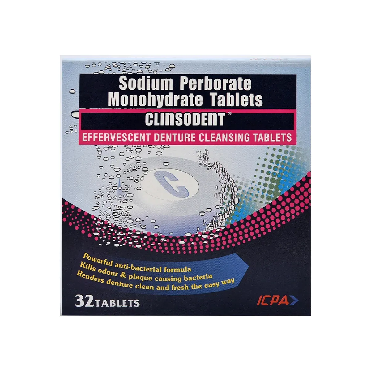 ICPA Clinsodent Denture Cleansing Tablets - Dentalstall India ICPA Clinsodent Denture Cleansing Tablets - Dentalstall India
