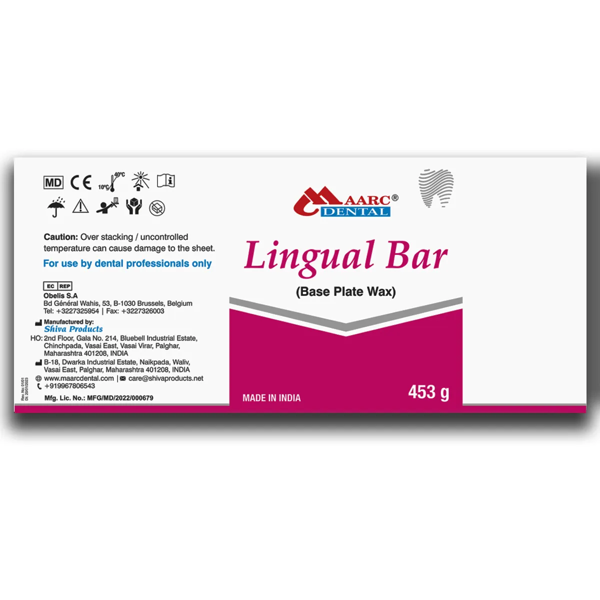 Maarc Lingual Bar Base Plate Wax - Dentalstall India Maarc Lingual Bar Base Plate Wax - Dentalstall India