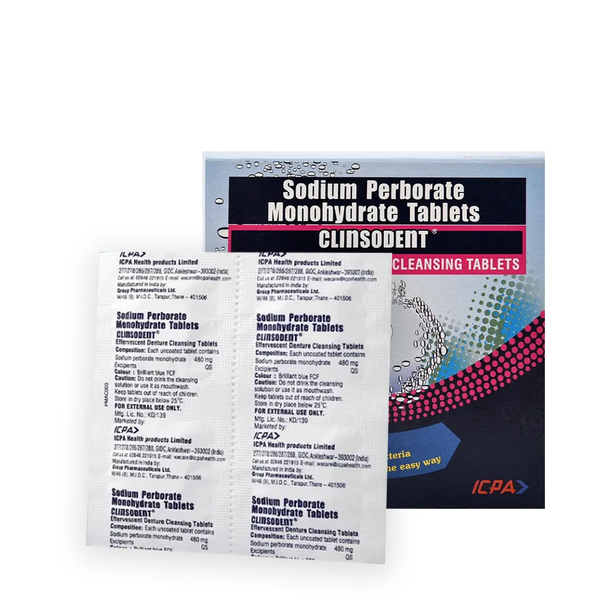 ICPA Clinsodent Denture Cleansing Tablets - Dentalstall India ICPA Clinsodent Denture Cleansing Tablets - Dentalstall India