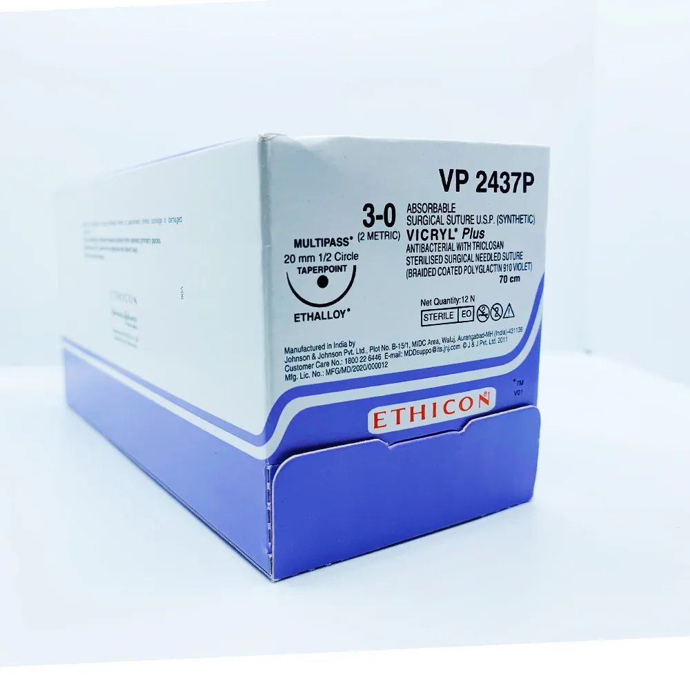 Ethicon Vicryl Plus # 3-0 Absorbable Violet Braided Suture (VP 2437P) (Pack Of 12) - Dentalstall India Ethicon Vicryl Plus # 3-0 Absorbable Violet Braided Suture (VP 2437P) (Pack Of 12) - Dentalstall India